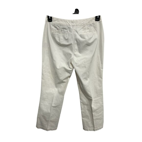 Talbots Petites Womens White Straight-Leg Cotton Blend Pants Size 6P Minimalist - Picture 2 of 8